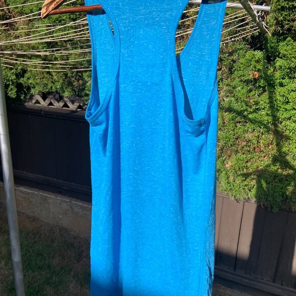 'Ride 'Em Cowboy' Blue Linen-Blend Racerback Tank Top, Junior M, New With Tags! - Picture 6 of 6